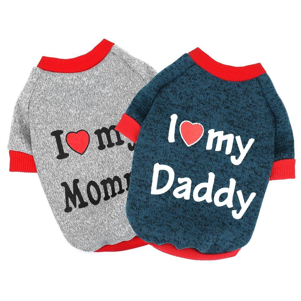 "I Love My Daddy/Mommy" Dog Autumn Sweatshirt - Lovepawz