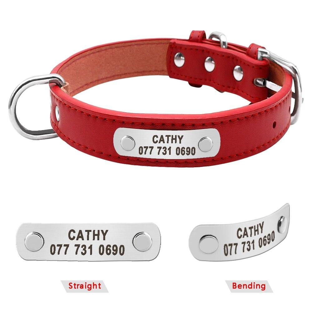 Personalized PU Leather Dog Collar - Lovepawz