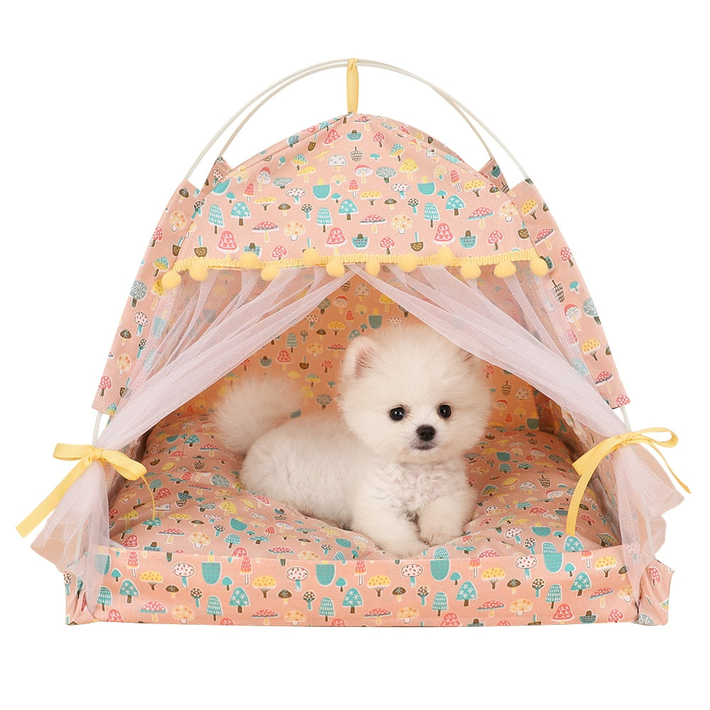 Portable Dog Pet Enclosed Indoor Tent House Bed - Lovepawz