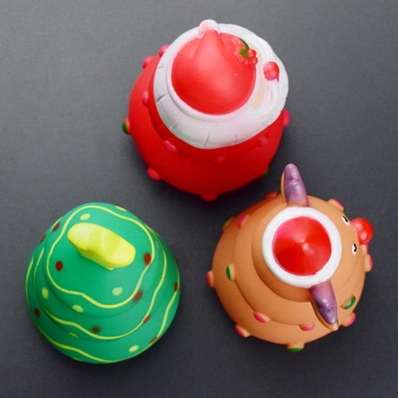 Christmas Dog Squeaky Rubber Play Toy - Lovepawz