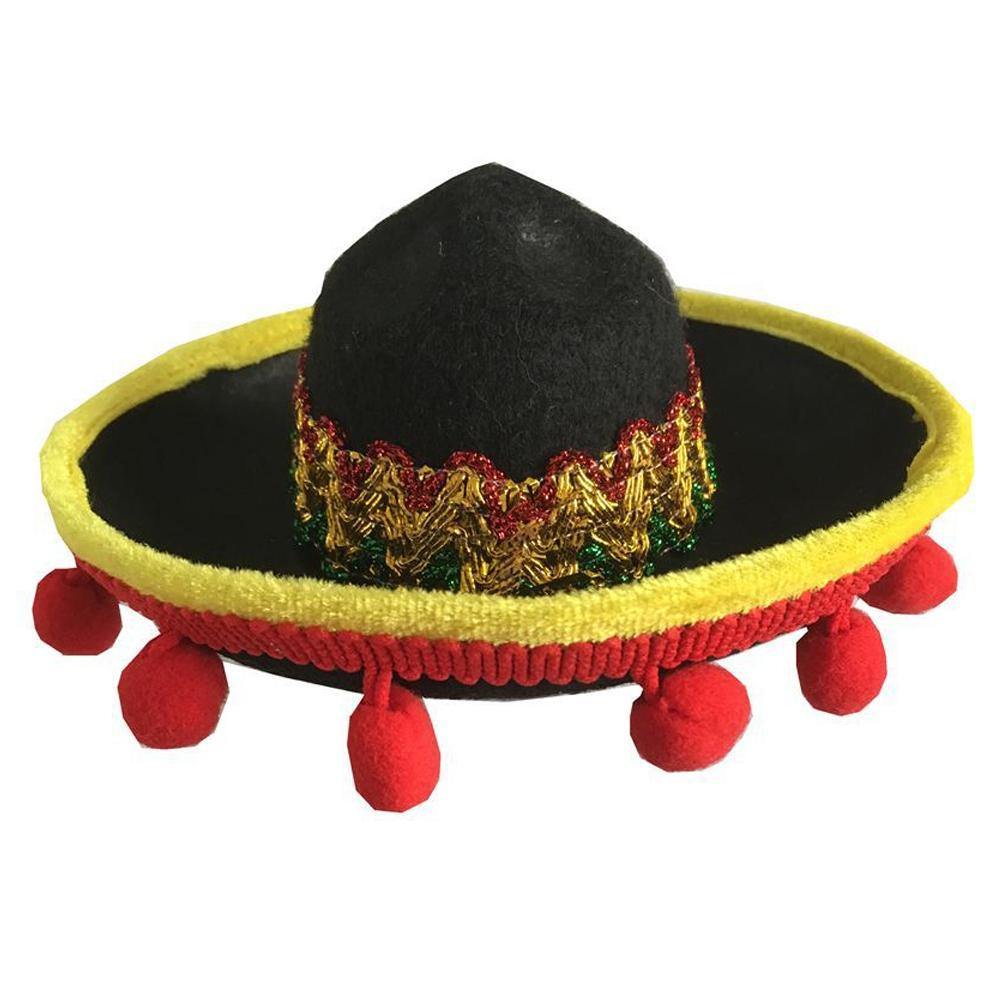 Mexican Themed Sombrero Dog Styled PomPom Hat - Lovepawz