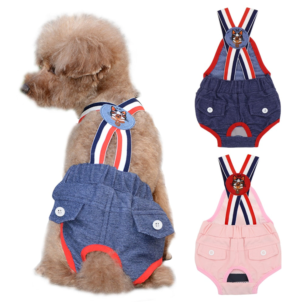 Dog Washable Diaper Overall Clothing Pants - Lovepawz
