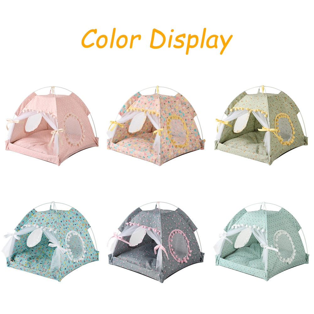 Portable Dog Pet Enclosed Indoor Tent House Bed - Lovepawz