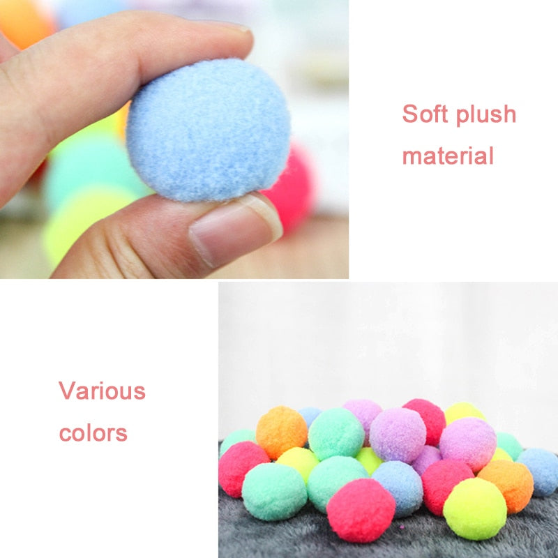 Cute Colorful Stretchy Plush Ball Cat Kitten Toy - Lovepawz