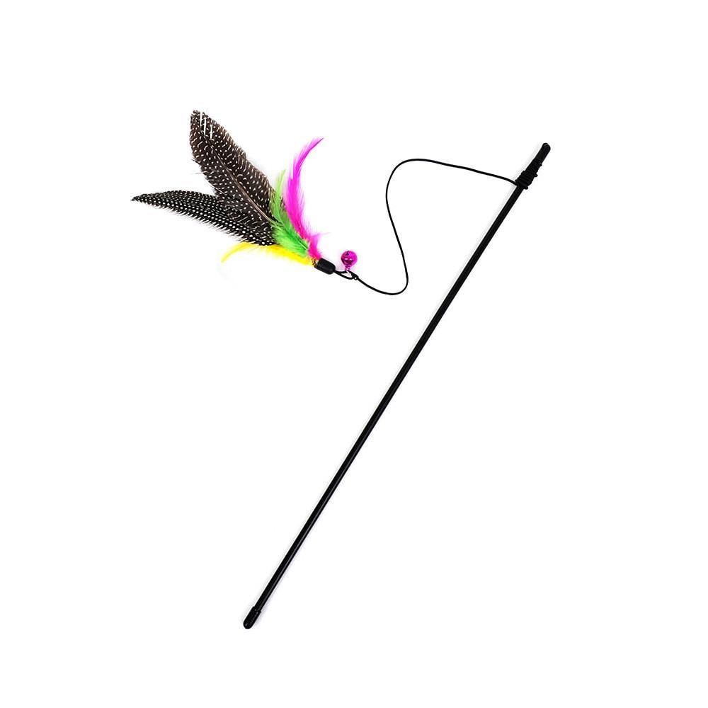 Cat Feather Teaser Stick Interactive Bell Toy - Lovepawz
