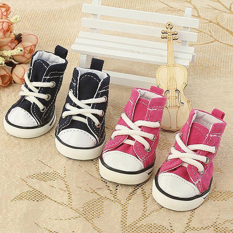 Denim Laces Dog Puppy Sneaker Canvas Shoes - Lovepawz