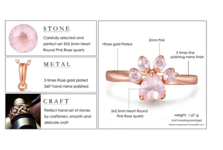 Paw Adjustable Love Ring - Lovepawz