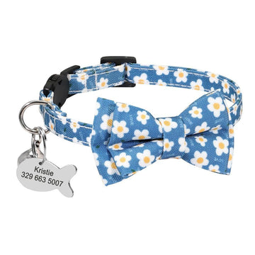 Cute Custom Printed Bowfish Cat Collar - Lovepawz