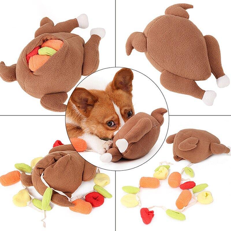 Dog Snuffle Stuffed Turkey Interactive Puzzle Toy - Lovepawz