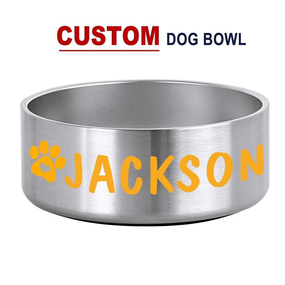 Custom Pet Stainless Steel Food Water Bowl - Lovepawz