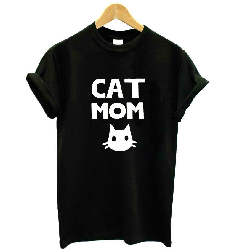"Cat Mom" Women's Top Cotton T-Shirt - Lovepawz