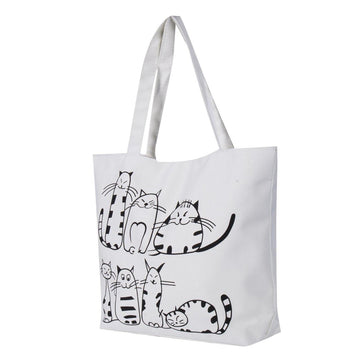 Canvas Cartoon Cat Handbag - Lovepawz