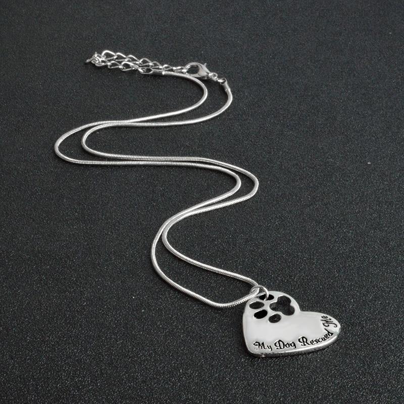 "My Dog Rescued Me" Womens Necklace Pendant - Lovepawz
