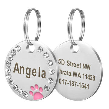 Circular Tag With Paw - Lovepawz