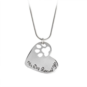 "My Dog Rescued Me" Womens Necklace Pendant - Lovepawz
