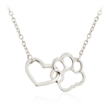 Double Paw Footprint Necklace - Lovepawz