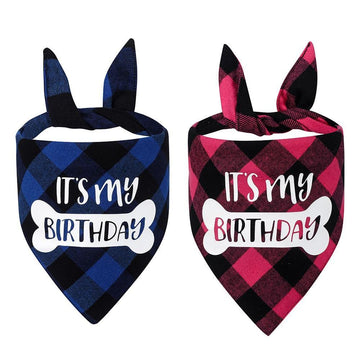 'Its My Birthday" Dog Adjustable Happy Birthday Bandanas - Lovepawz