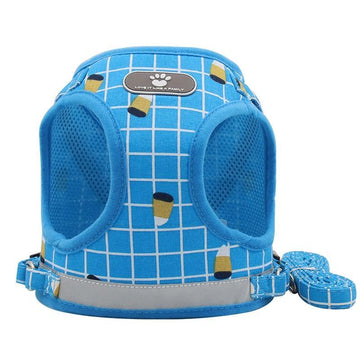 Grid Design Dog Harness and Leash Set - Lovepawz