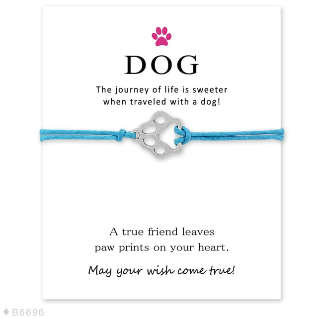 'Lovepawz - 'Dog' Silver Bracelet Card - Lovepawz