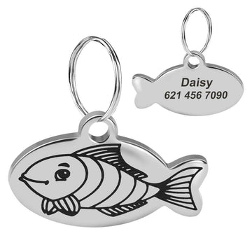 Custom Fish Shaped Cat ID Tags - Lovepawz