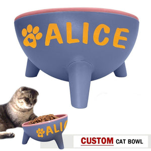 Custom Personalized Cat Drinking Feeder Bowl - Lovepawz