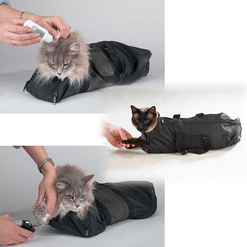 Cat Nail Clipping Cleaning Grooming Restraint Bag No Scratching Biting for Bathing - Lovepawz