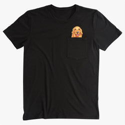 Pocket Dog Golden Retriever Cotton T-Shirt - Lovepawz
