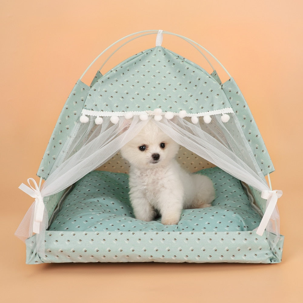 Portable Dog Pet Enclosed Indoor Tent House Bed - Lovepawz