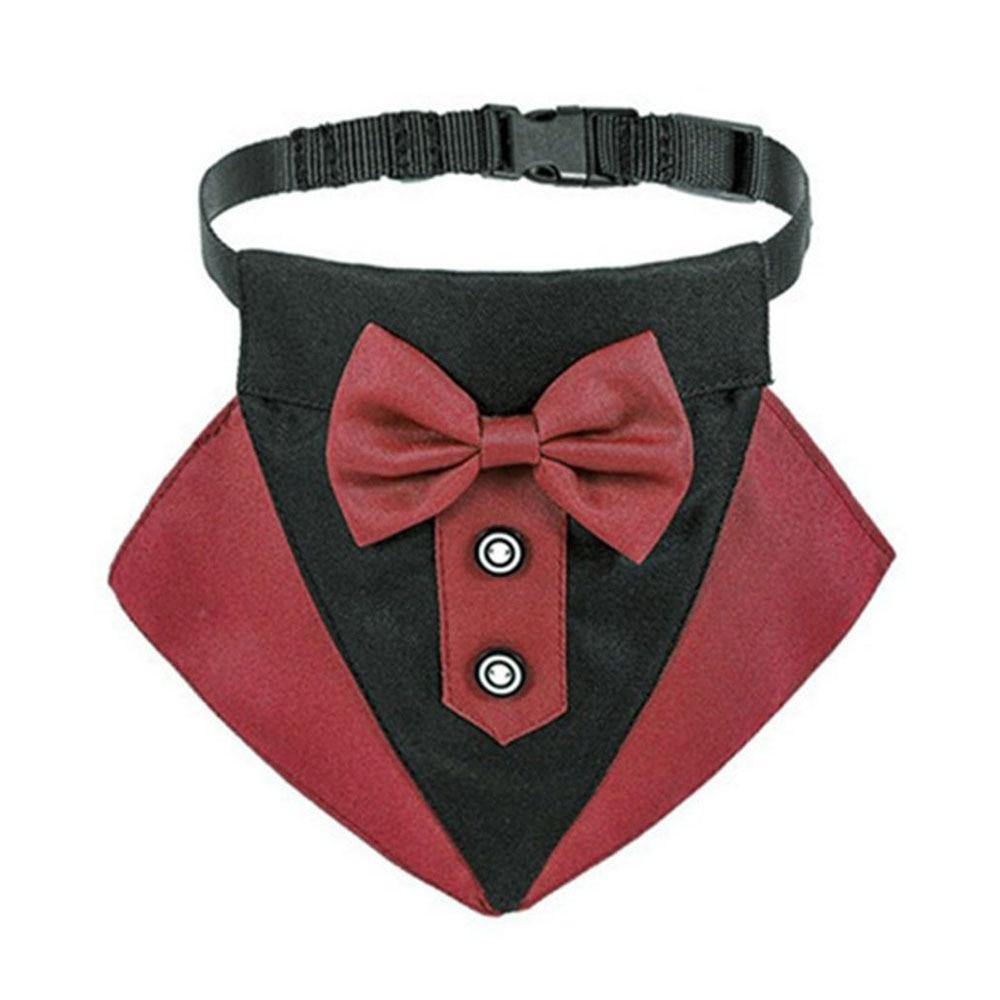 Formal Dog Puppy Tuxedo Bandana Collar With Bow Tie - Lovepawz