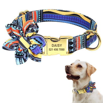 Personalized Artful Bow Collar - Lovepawz