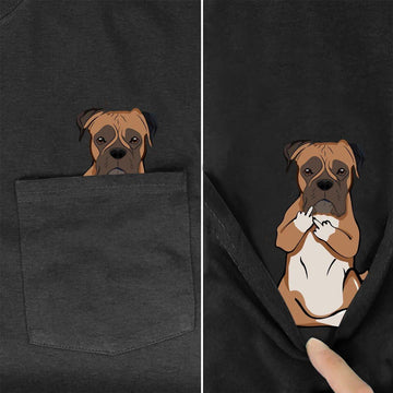 Boxer Middle Finger Pocket Dog T-Shirt - Lovepawz