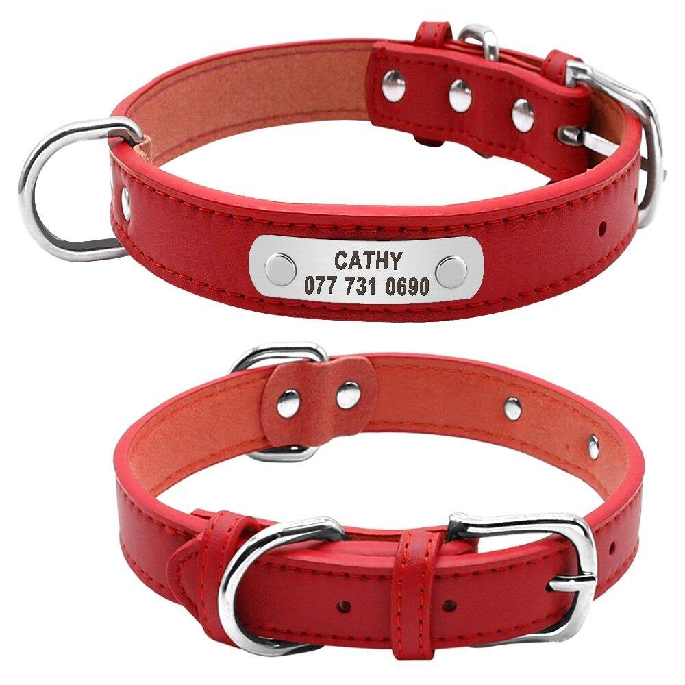 Personalized PU Leather Dog Collar - Lovepawz