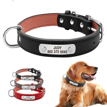 Personalized PU Leather Dog Collar - Lovepawz