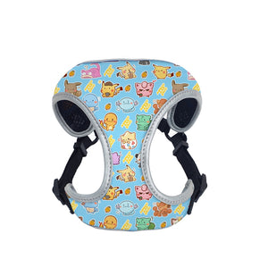 Reflective Anime Adjustable Blue Pikachu Cute Dog Harness and Leash - Lovepawz