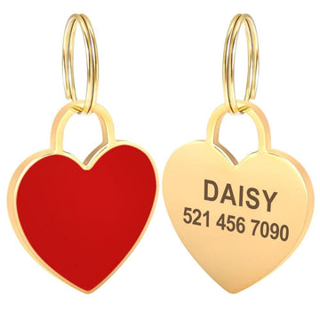 Custom Heart Shaped Dog ID Tag - Lovepawz