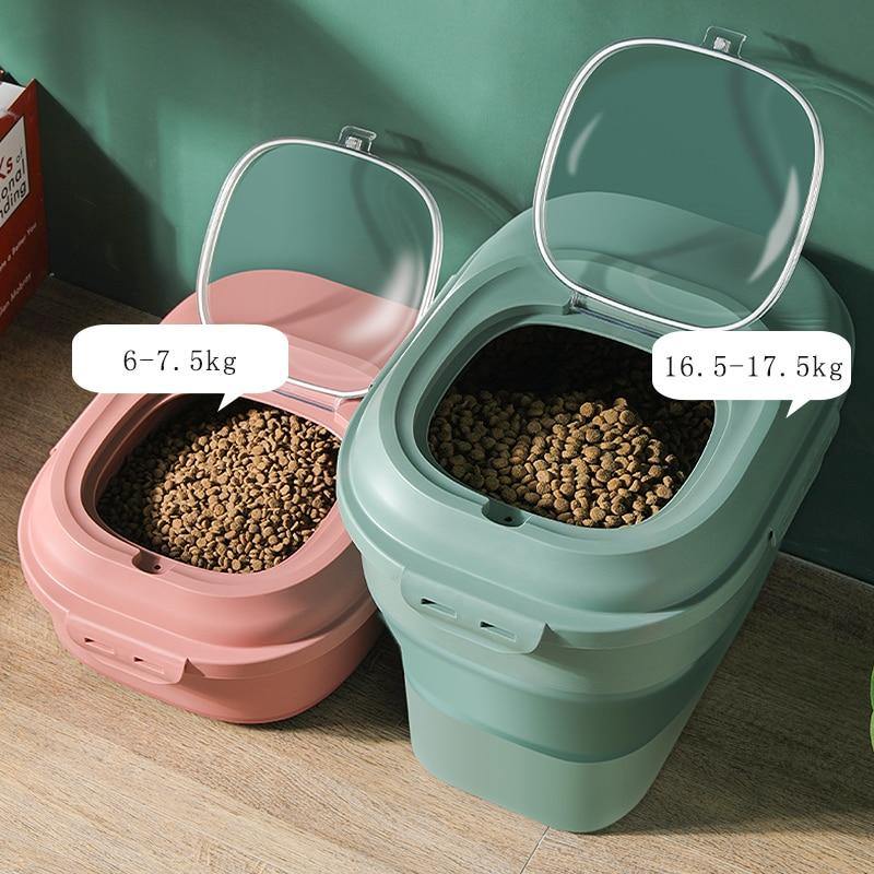 Large Pet Dog Cat Foldable Food Storage Bucket - Lovepawz
