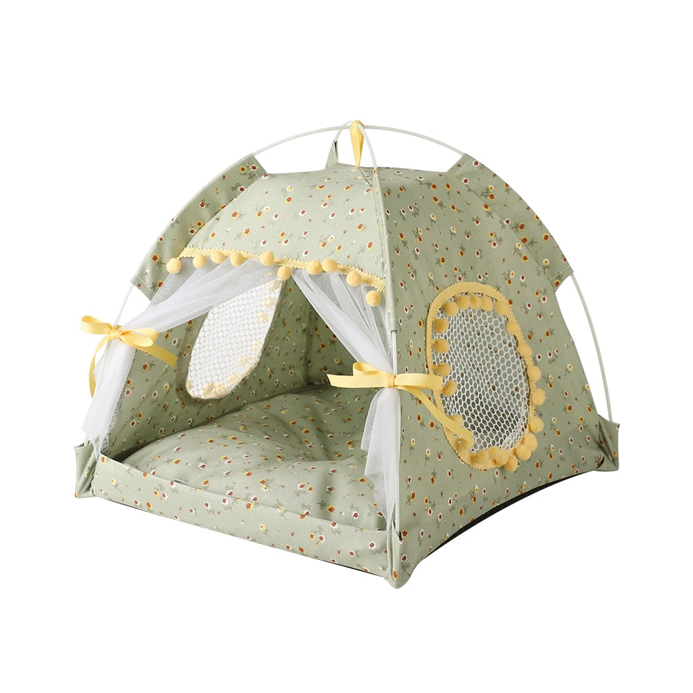 small tent house Portable Dog Pet Enclosed Indoor Tent House Bed – Lovepawz