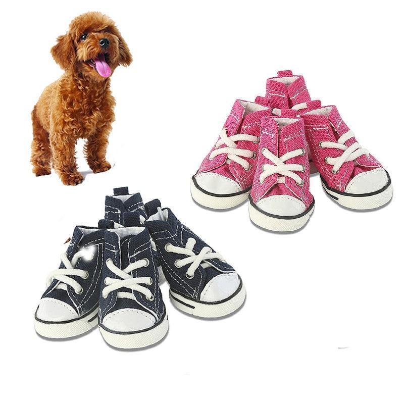 Denim Laces Dog Puppy Sneaker Canvas Shoes - Lovepawz