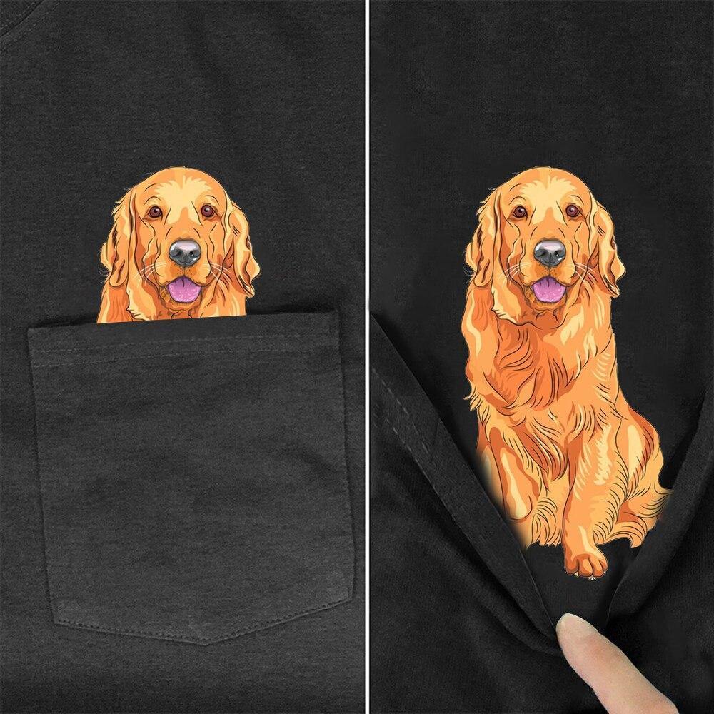 Pocket Dog Golden Retriever Cotton T-Shirt - Lovepawz