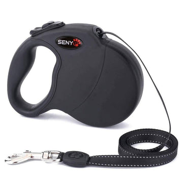 Durable Black Retractable Leash - Lovepawz