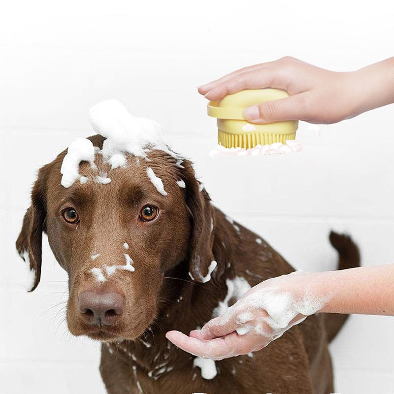 Bathroom Puppy Dog Bath Massage Silicone Soap Glove Brush - Lovepawz