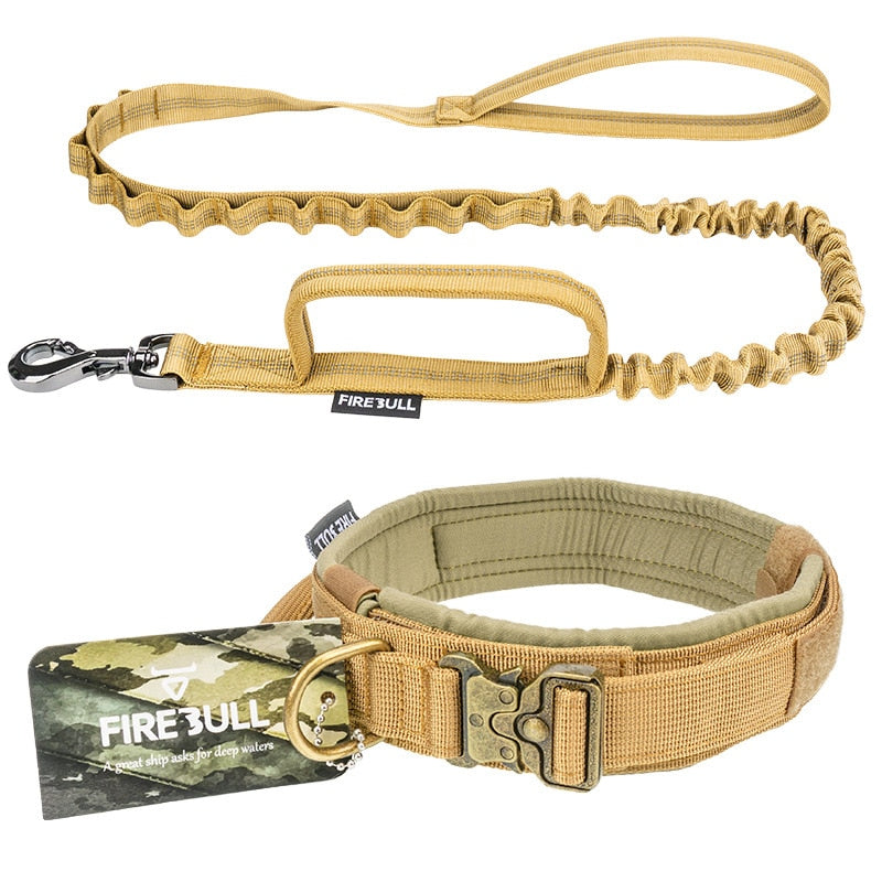 Tactical Big Dog Collar and Leash Adjustable Set - Lovepawz